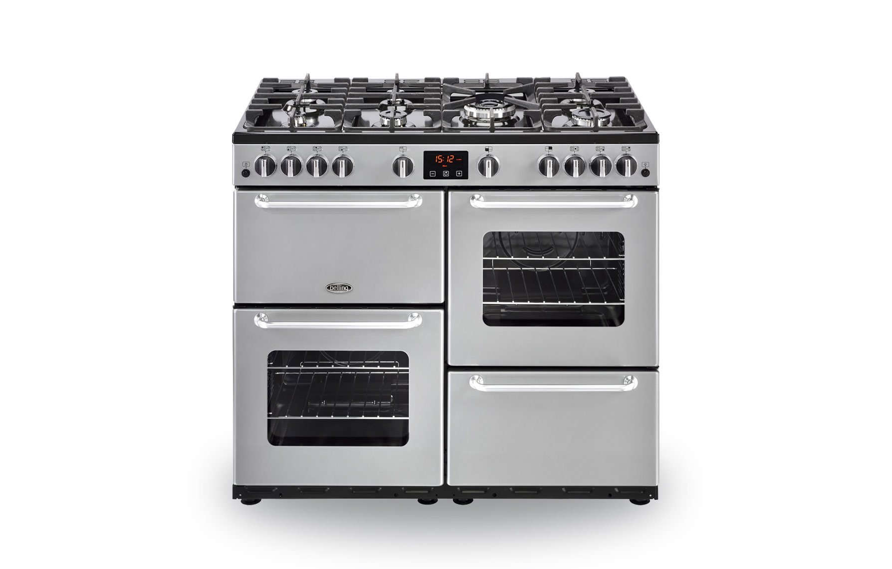 Belling Sandringham 100Dft 100Cm Dual Fuel Range Cooker Black at Joshua