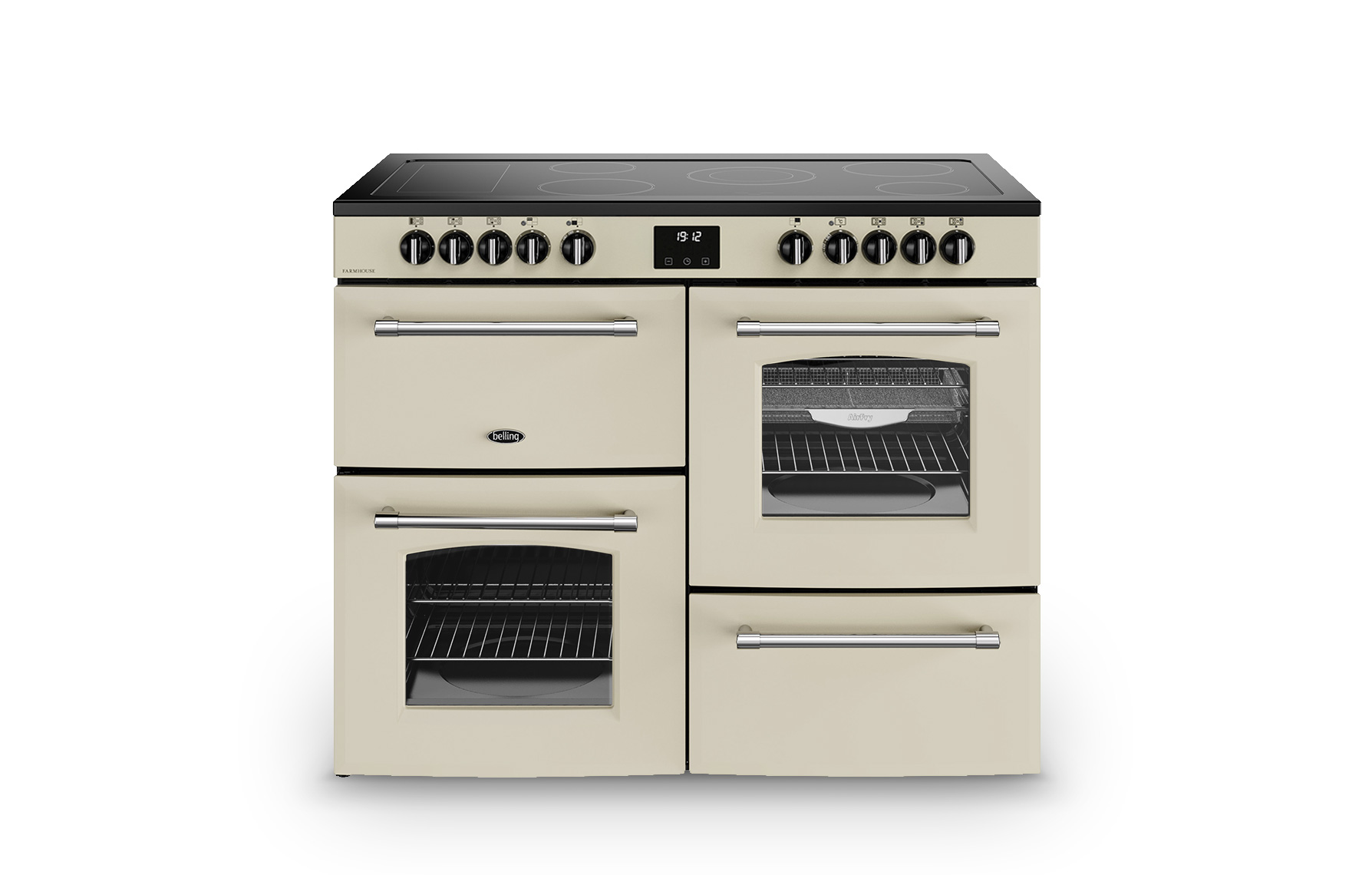 Belling Farmhouse 90cm Dual Fuel Range Cooker - Cream | Wren Kitchens
