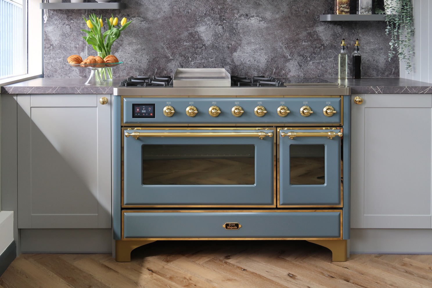 ILVE Majestic 120 in Blue Grey & Brass